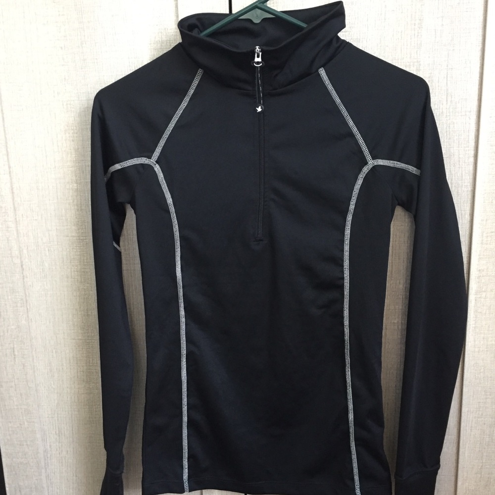 aerie fit // long sleeve half zip work out jacket